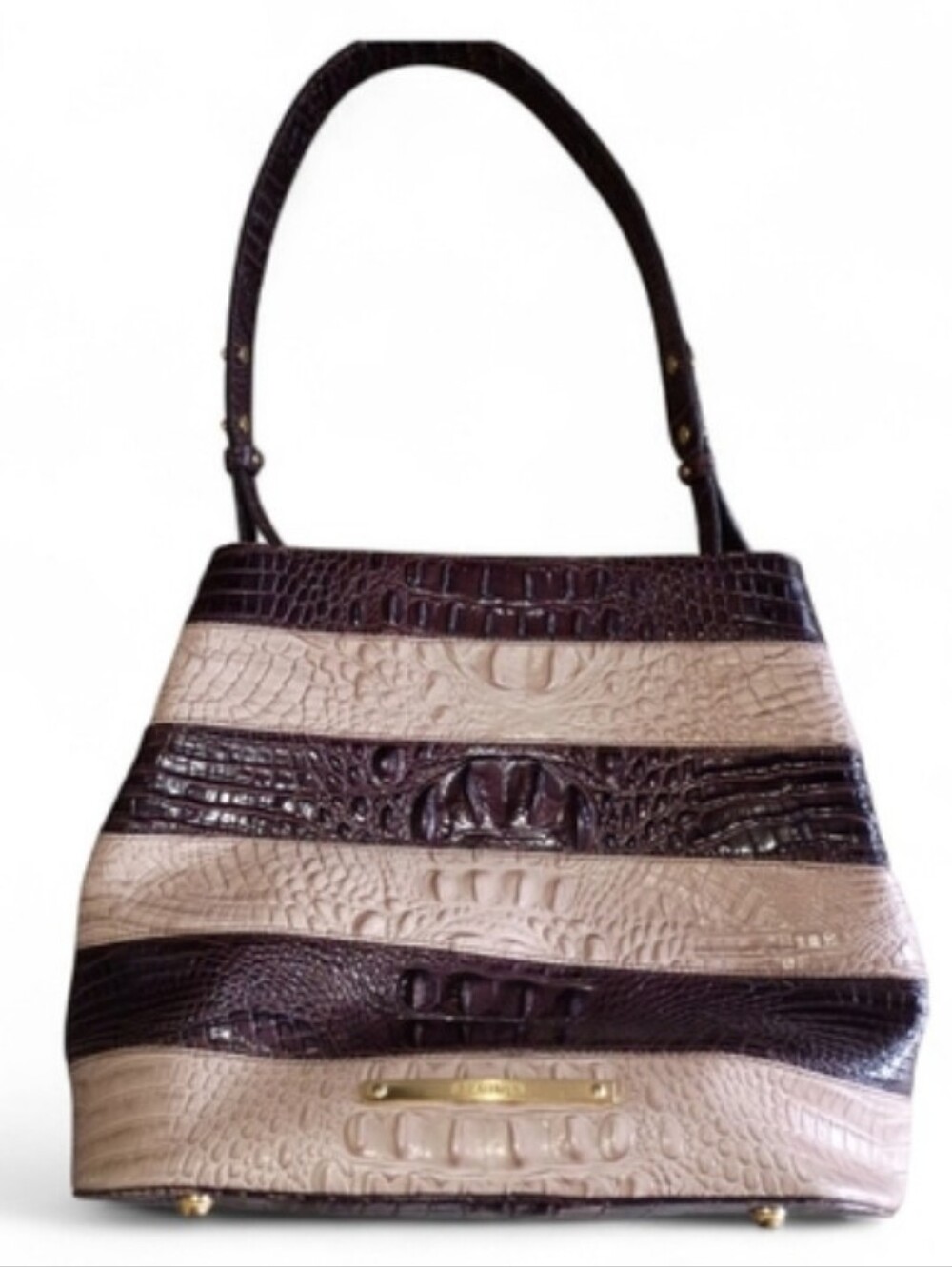 Brahmin shoulder bag featuring their signature croc-embossed Melbourne leather